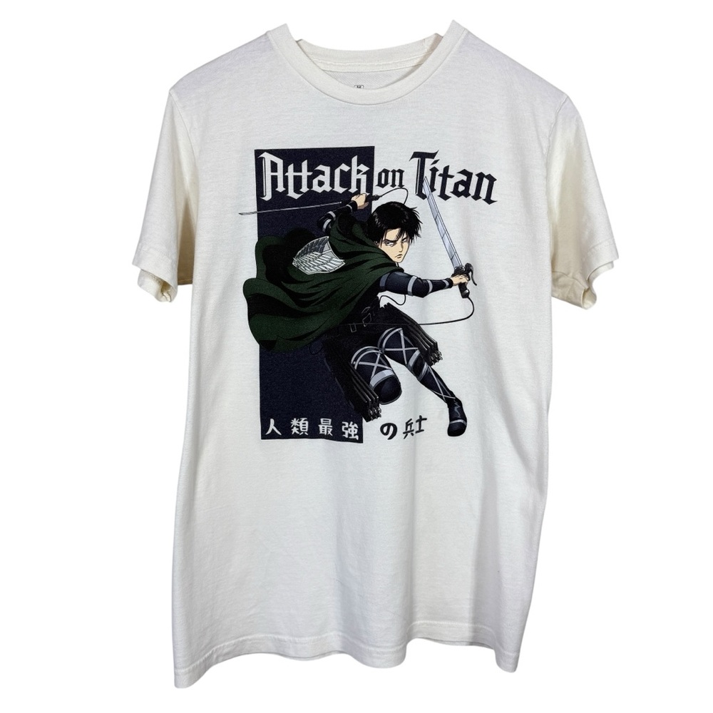 Attack on Titan Levi Ripple Junction Funimation Graphic T-Shirt White Size M
